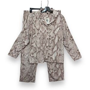 Kensie 2 Piece Snakeprint Pajama Set